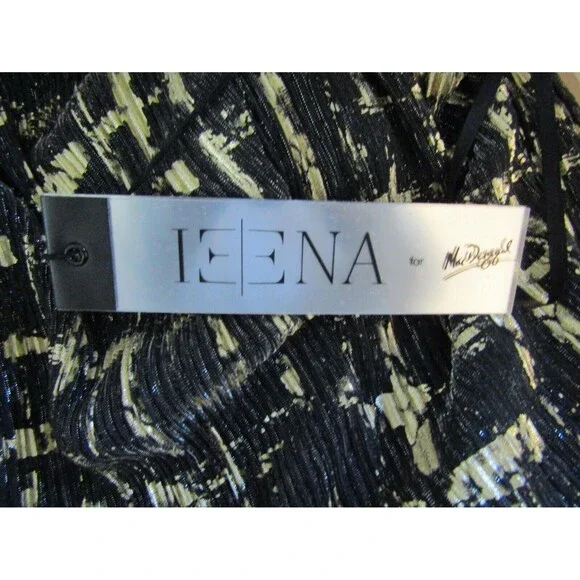 Ieena Mac Duggal Dress NWT Black Gold Metallic Sleeveless Cocktail Midi $380 12